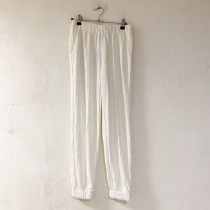 NEW Bebe Sequin Joggers in White Extra Small